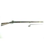 An Imperial Russian model 1828/48 percussion musket, 41.25inch sighted barrel, the lock converted