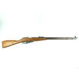 A deactivated 7.62mm Mosin Nagant bolt-action rifle, 24inch sighted barrel fitted with ramp and