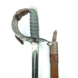 A Household Cavalry NCO's sword by Mole, 82cm fullered blade, regulation pierced steel hilt, wire