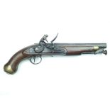 A flintlock New Land Pattern service pistol to the 15th King's Light Dragoons, 9inch barrel, stepped