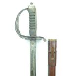 A George V Irish Guards Officer's sword, 83cm blade by Thompson of Piccadily, etched with