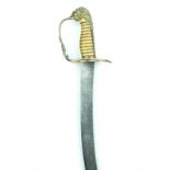 An unusual Georgian 1803 Pattern Light Company Officer's sword, 59.5cm sharply curved blade with