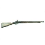 An Enfield Percussion Service Carbine, 265inch sighted barrel, border engraved locked stamped 1855