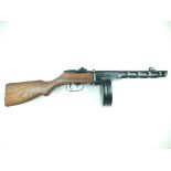 A deactivated PPSH-41 sub machine gun, 27cm sighted barrel, top side of the frame stamped with the