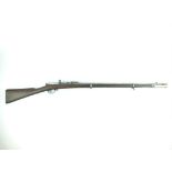 A 10.7mm obsolete calibre Imperial Russian Berdan II 1870 bolt action rifle, 83cm sighted barrel