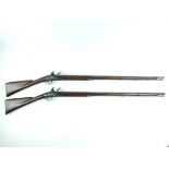 A pair of late 18th Century 20-bore flintlock fowling pieces by Capper of London, 36.5inch two-stage