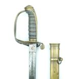 A Victorian 1822 Pattern Infantry Officer's sword to the Royal Irish Regiment, 83cm slightly