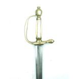 A 1796 Pattern ivory gripped NCO's sword, 80cm blade, regulation brass hilt with half shell-guard,