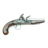 A 40-bore flintlock travelling pistol by Williams, 5inch octagonal barrel engraved WILLIAMS LONDON