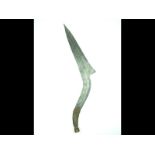 A Ngbandi Sickle Weapon, 7.5cm over all length, the S-form blade with reinforced short back edge