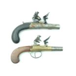 A flintlock boxlock pocket pistol by Mabson & Lebron, 1.5inch turn-off barrel, border engraved