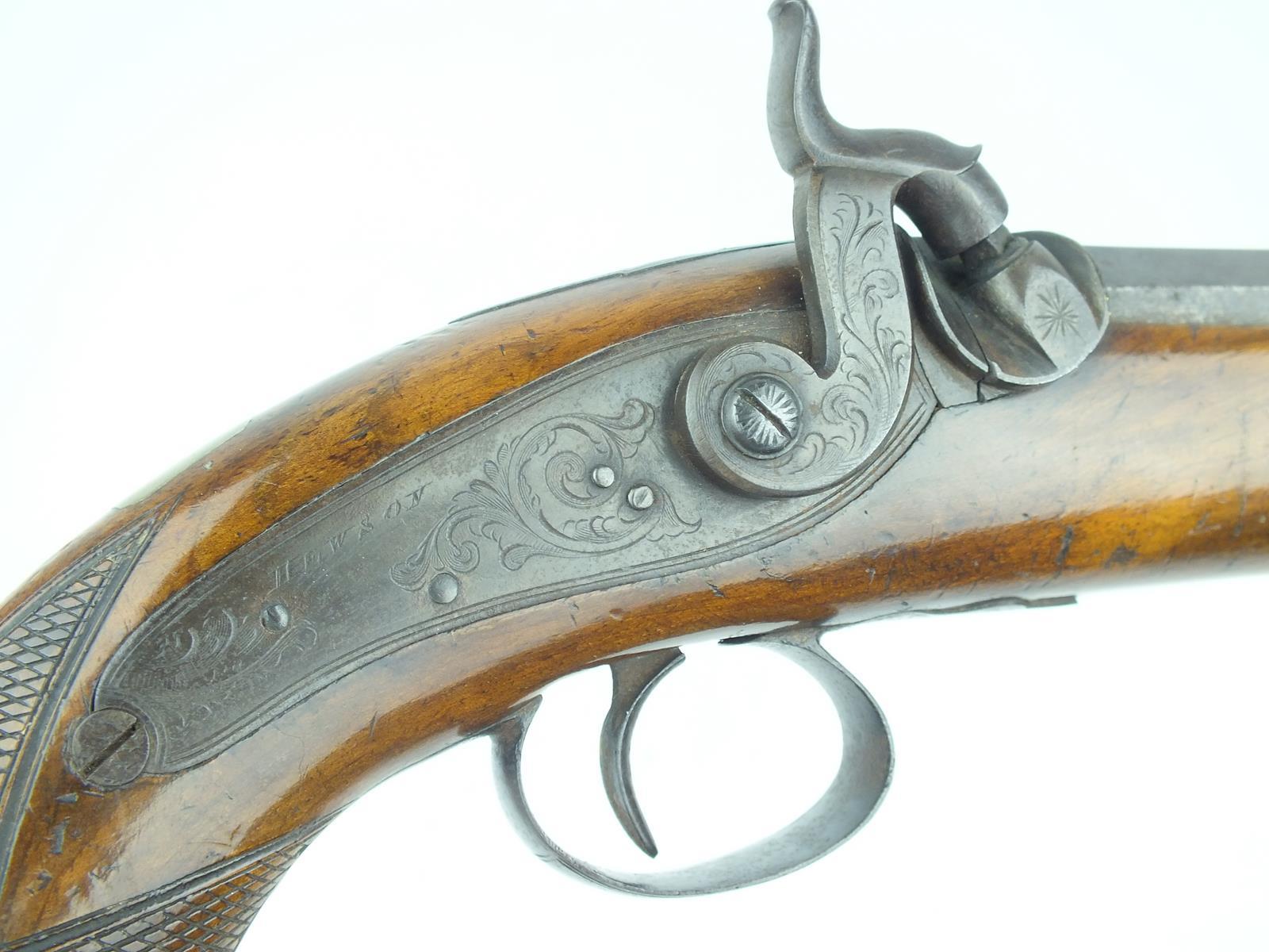 A 16-bore percussion travelling pistol by Hewson, 5.5inch sighted octagonal barrel engraved LONDON - Image 5 of 8