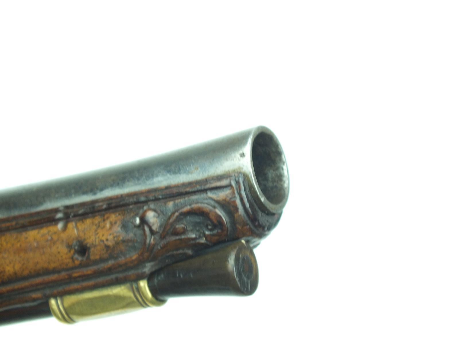 A 40-bore Tusco-Emilian snaphaunce travelling pistol by Brento, 6.75inch two-stage swamped barrel, - Image 10 of 10