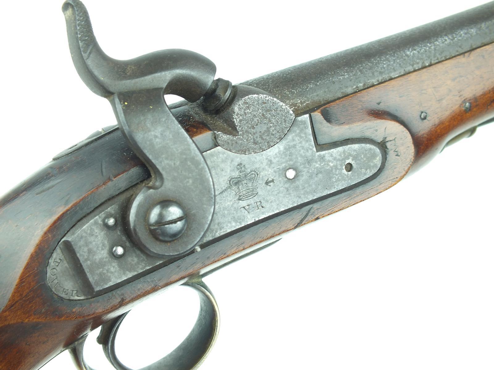 A percussion Coast Guard or Customs pistol, 6inch barrel, stepped lock stamped with a crown over - Image 2 of 10