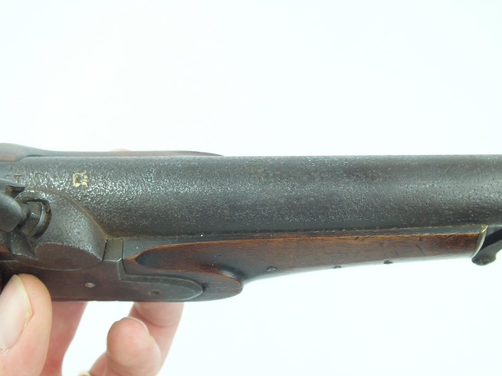 A percussion Coast Guard or Customs pistol, 6inch barrel, stepped lock stamped with a crown over - Image 9 of 10