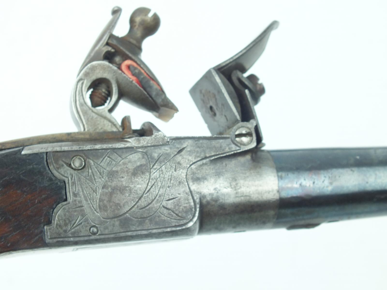 A pair of 54-bore flintlock boxlock pocket pistols, 1.5inch turn-off blued barrels, border - Image 5 of 15