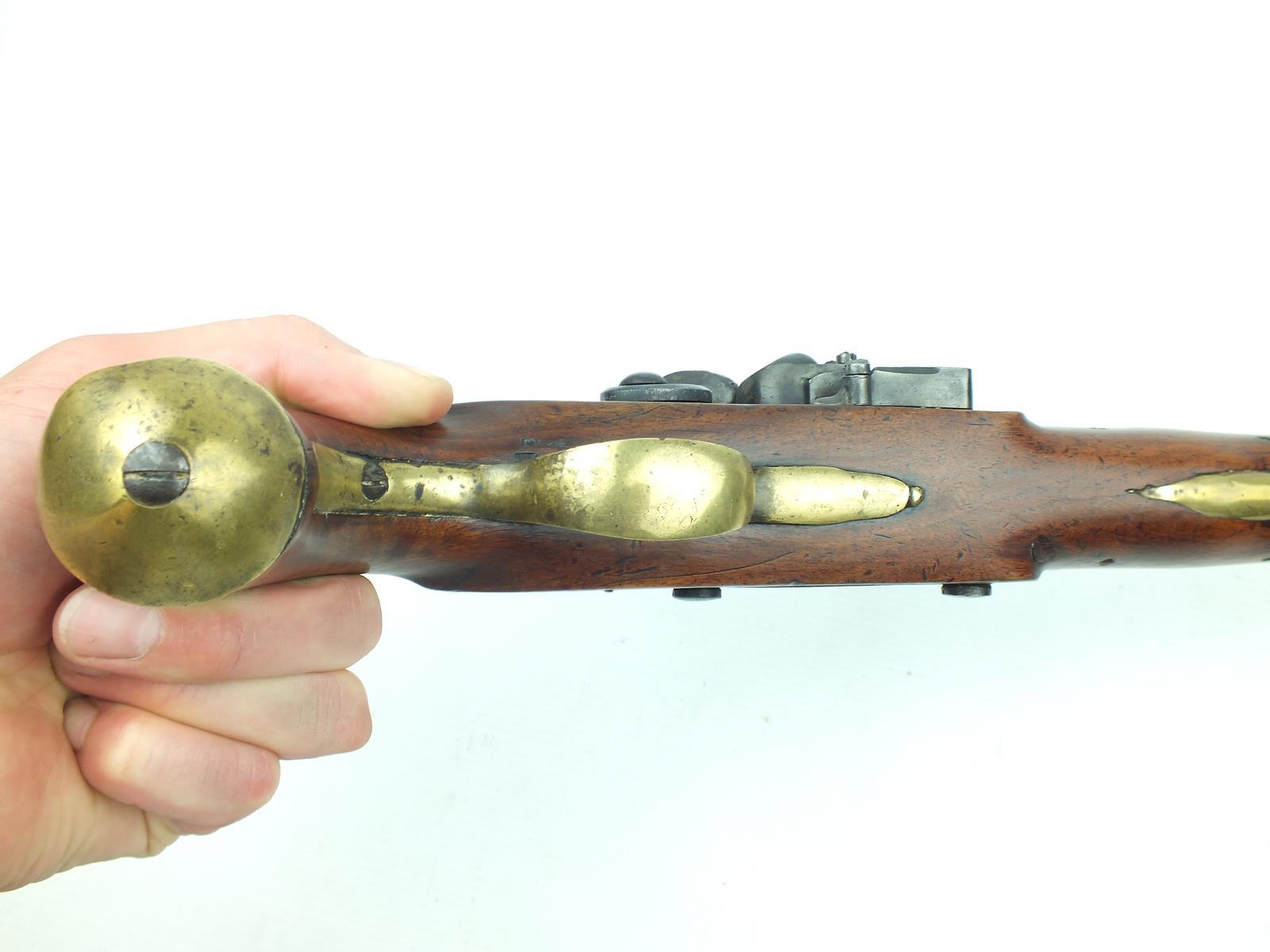 A flintlock Heavy Dragoon service pistol of musket bore, 9inch barrel, border engraved lock - Image 5 of 8