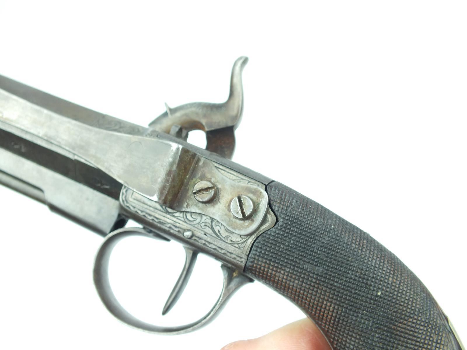 A percussion boxlock belt pistol by Blissett, 5inch sighted octagonal barrel engraved BLISSETT - Image 7 of 15