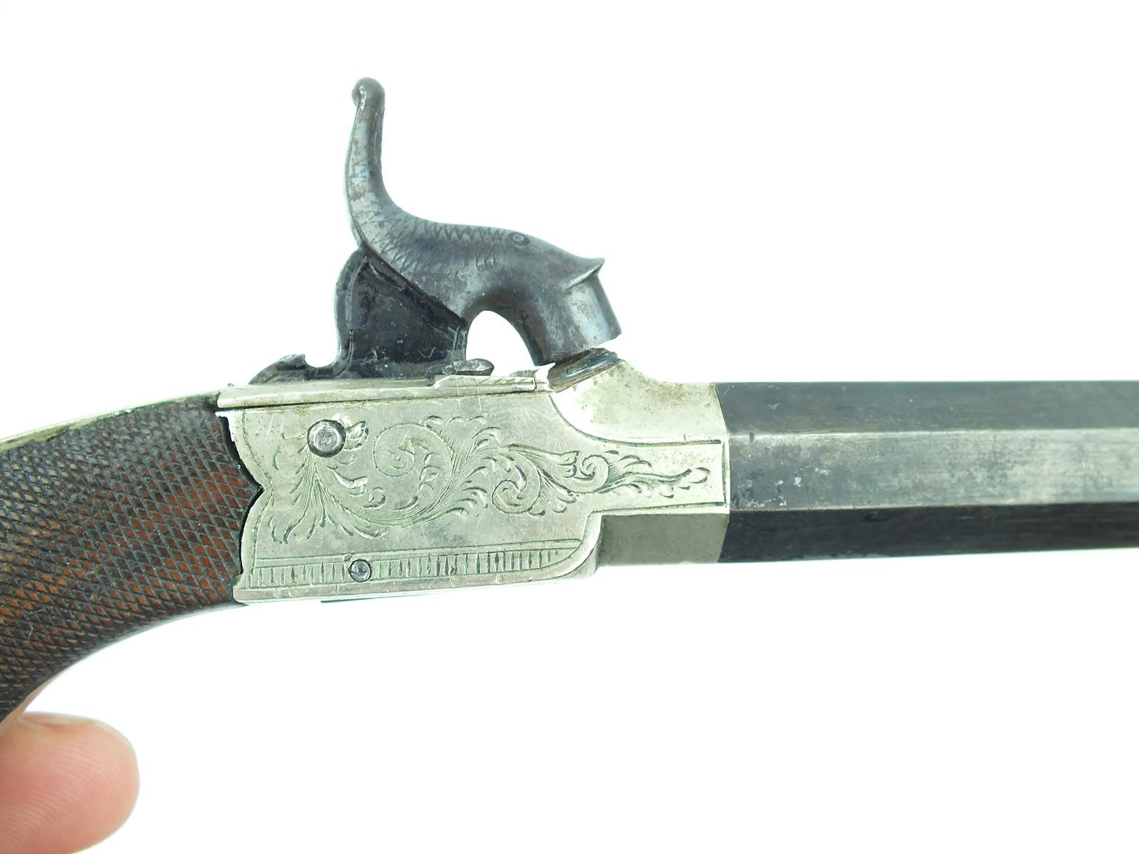 A percussion boxlock belt pistol by Blissett, 5inch sighted octagonal barrel engraved BLISSETT - Image 12 of 15