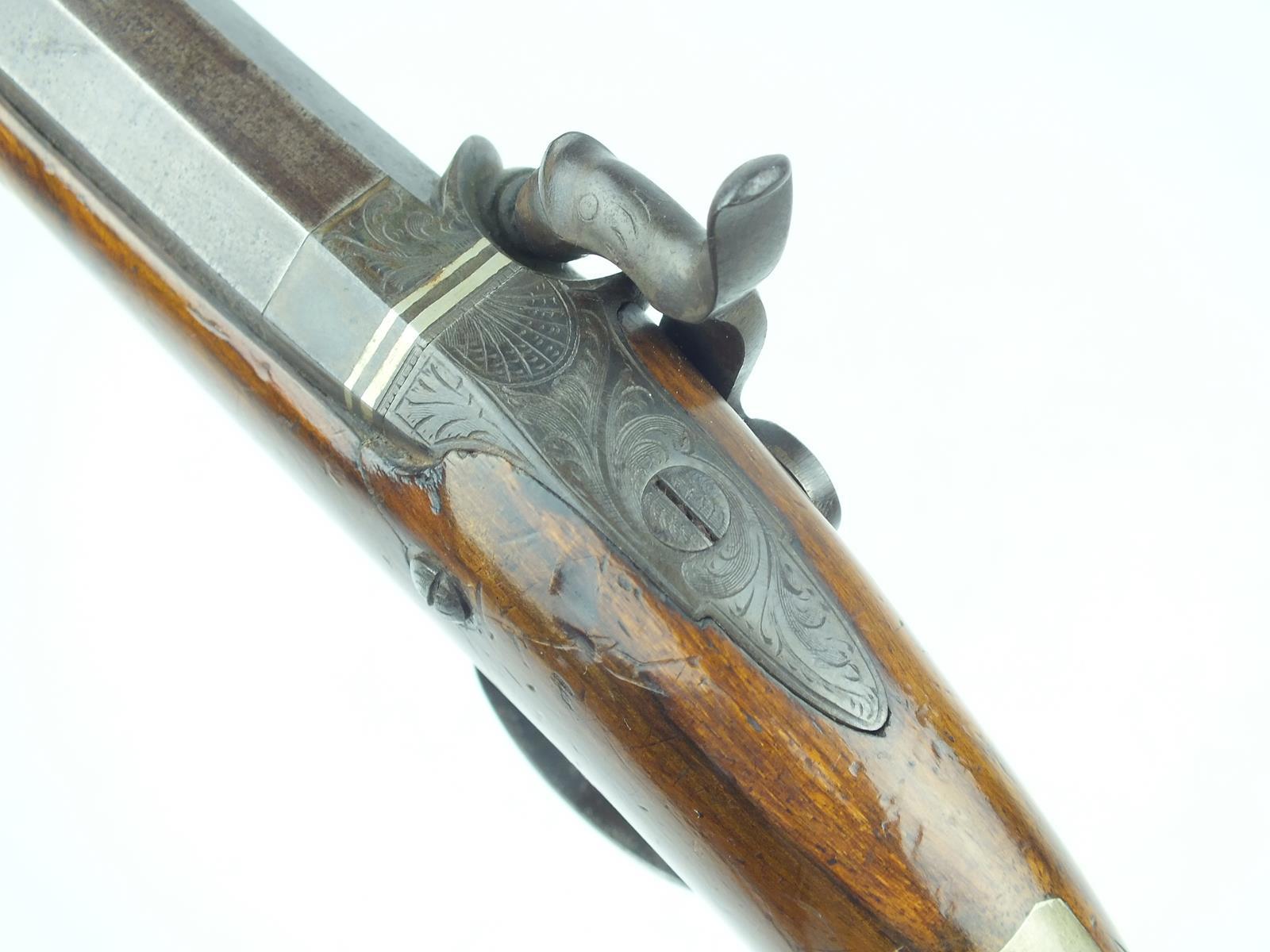 A 16-bore percussion travelling pistol by Hewson, 5.5inch sighted octagonal barrel engraved LONDON - Image 8 of 8