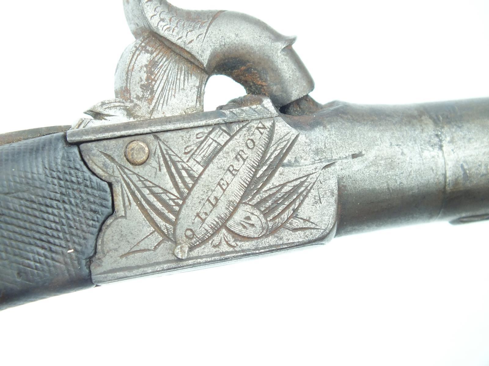 A 54-bore percussion pocket pistol by Manalu of Ollerton, 1.5inch turn-off barrel, border engraved - Image 5 of 9