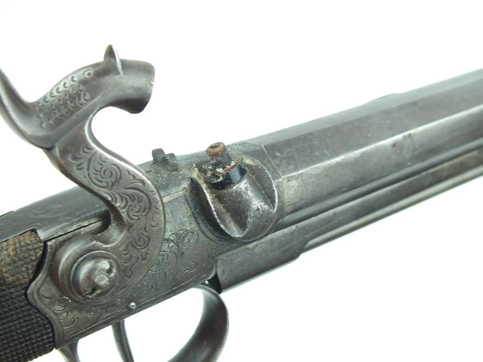 A percussion boxlock belt pistol by Blissett, 5inch sighted octagonal barrel engraved BLISSETT - Image 8 of 15