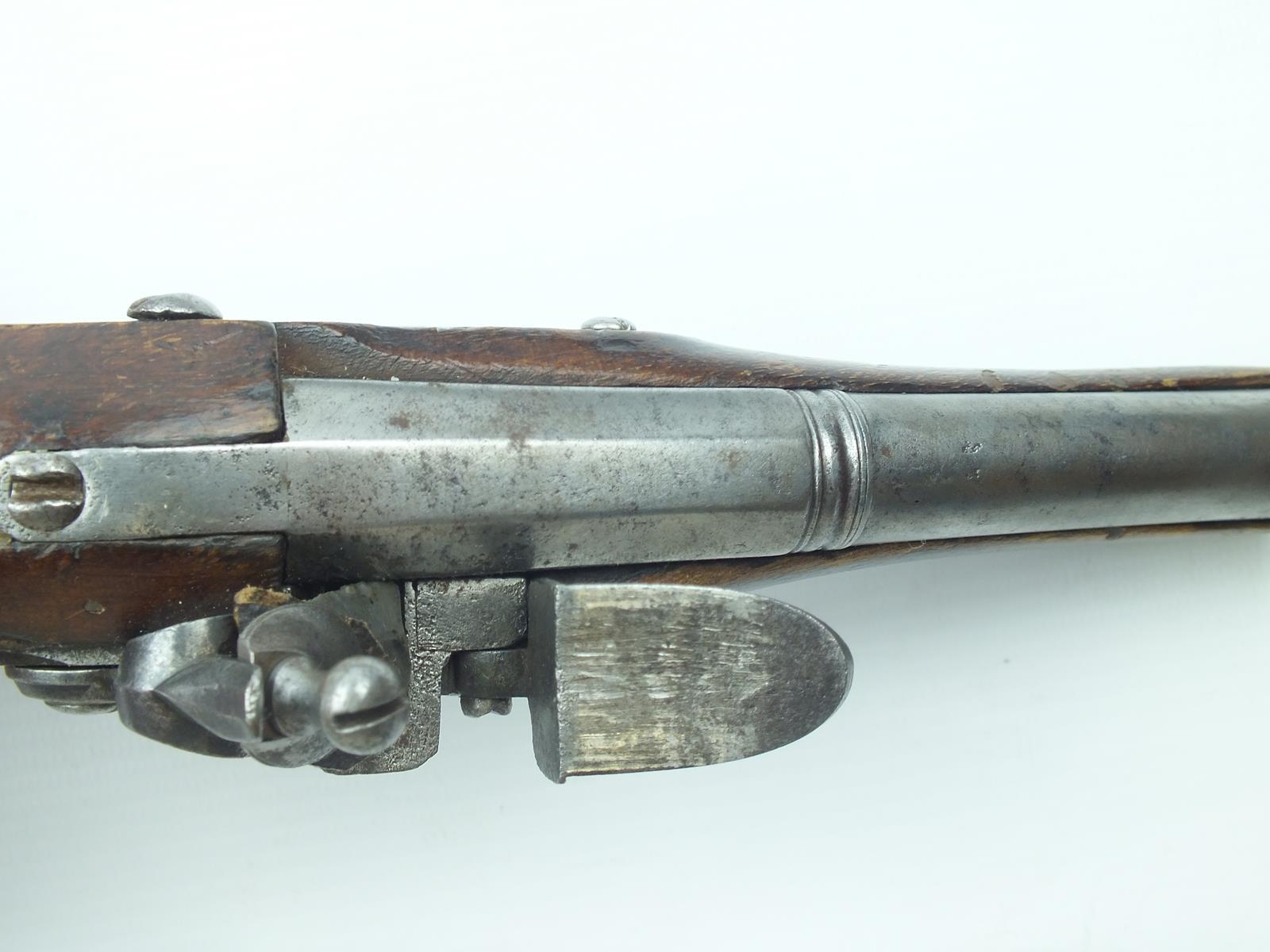 A flintlock travelling pistol by Harvey, 6inch sighted octagonal barrel, signed stepped lock with - Image 8 of 14