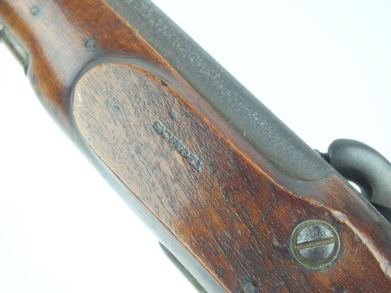 A percussion Coast Guard or Customs pistol, 6inch barrel, stepped lock stamped with a crown over - Image 5 of 10