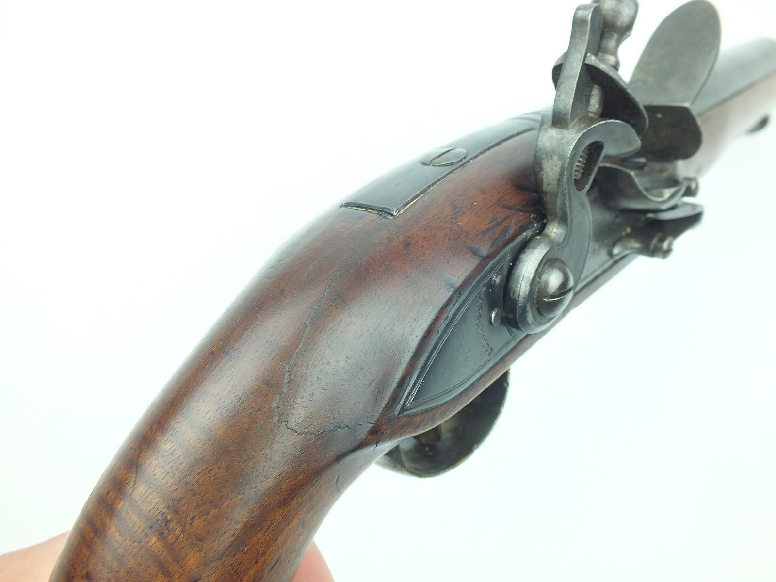 A flintlock Heavy Dragoon service pistol of musket bore, 9inch barrel, border engraved lock - Image 7 of 8