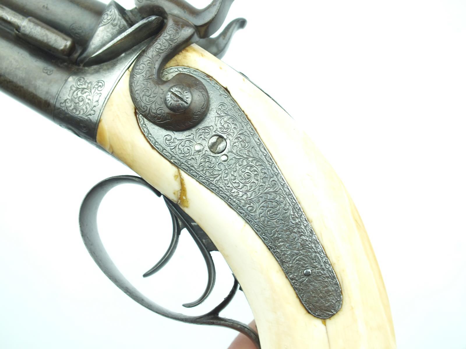 An interesting 16-bore percussion over and under howdah pistol with Sultan of Darfur inscription, - Image 8 of 10