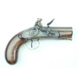 An Irish 12-bore flintlock travelling or man-stopper pistol by McDermott of Dublin, 3.5inch slightly