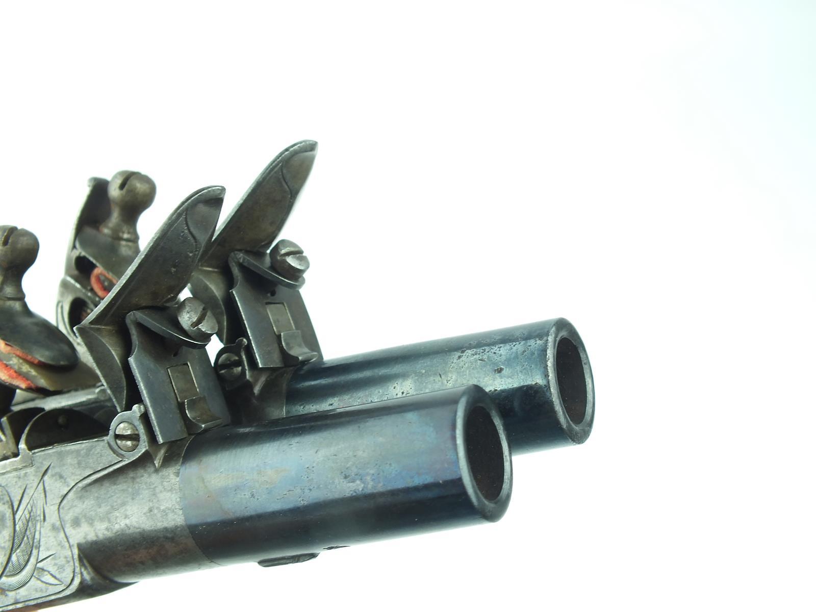 A pair of 54-bore flintlock boxlock pocket pistols, 1.5inch turn-off blued barrels, border - Image 15 of 15