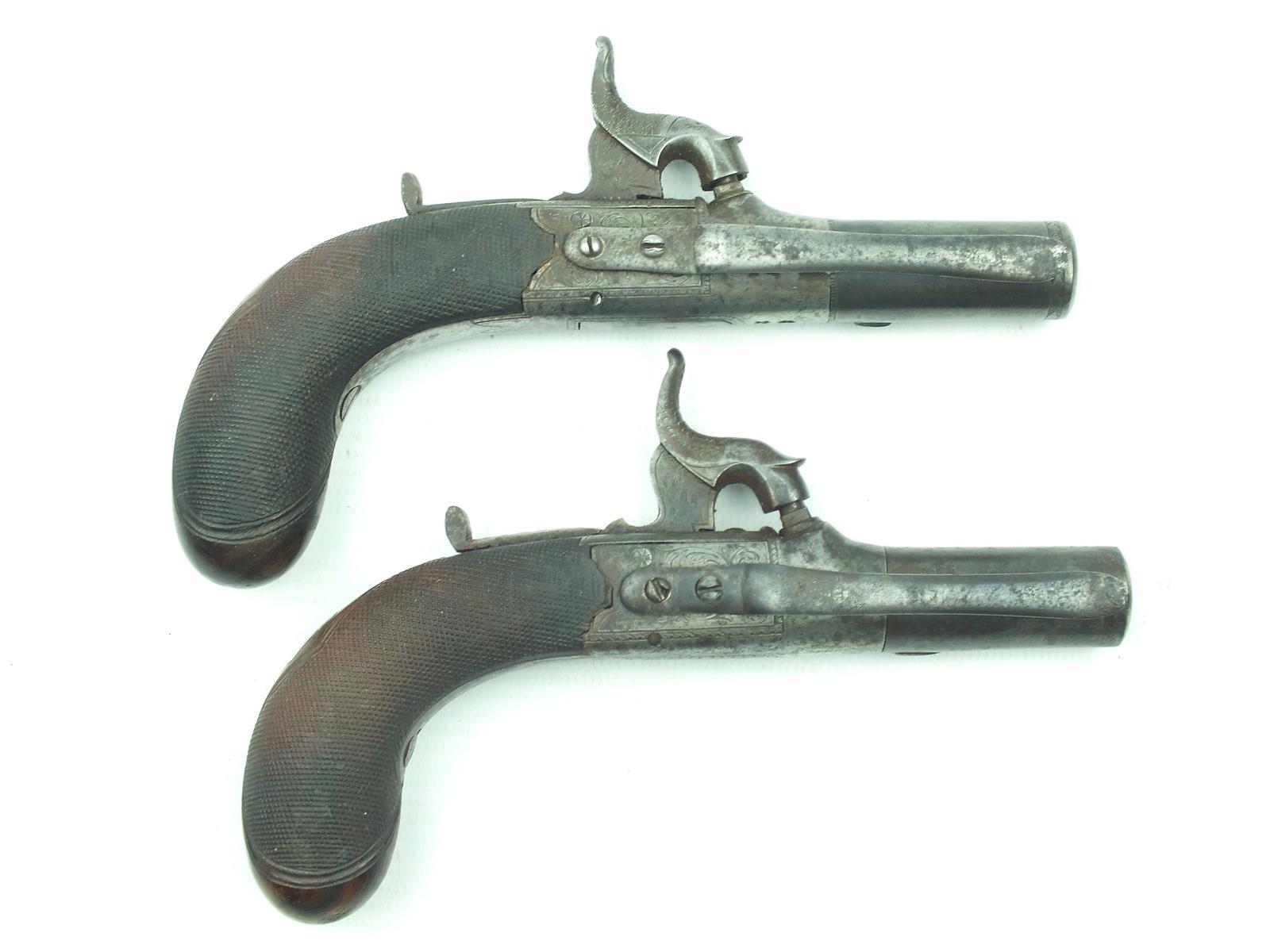 An interesting cased pair of 80-bore percussion belt pistols by Williams, 4cm turn-off barrels - Image 4 of 11