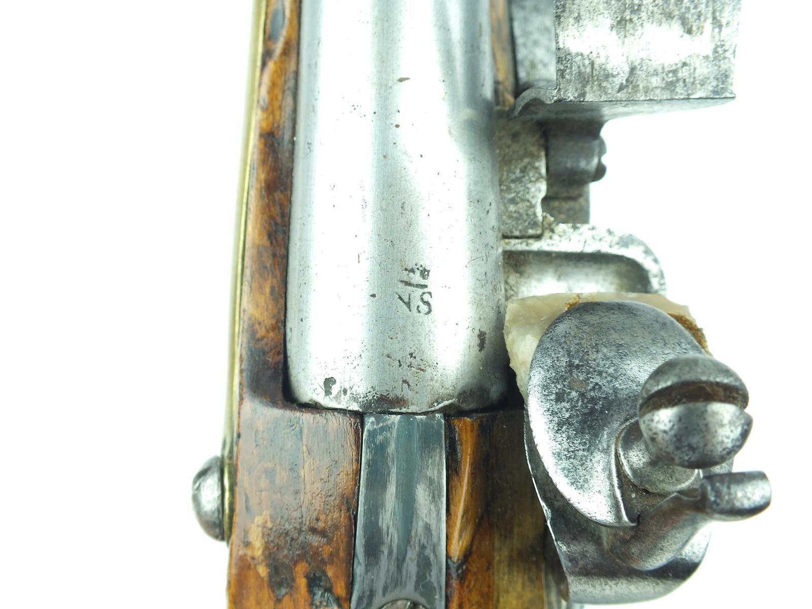 A Swedish Model 1738 flintlock Lifeguard's service pistol, 10inch sighted barrel stamped with a - Image 7 of 11