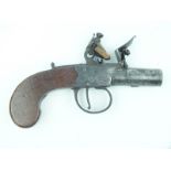 A 54-bore flintlock boxlock pocket pistol by Batey, 1.5inch turn-off barrel, border and scroll