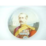 A large Commemorative Staffordshire wall plaque or charger depicting Field Marshal Garnet Joseph