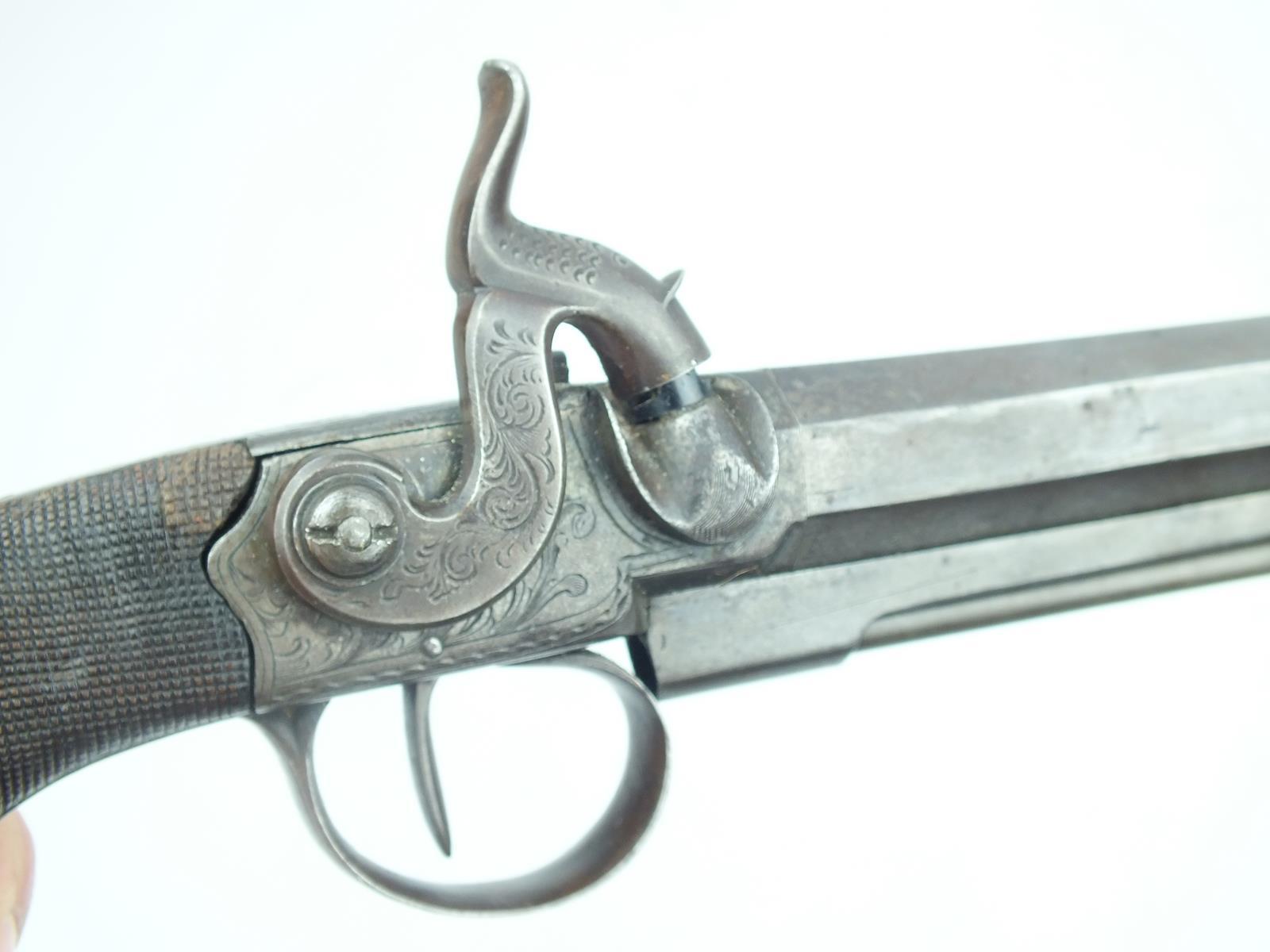 A percussion boxlock belt pistol by Blissett, 5inch sighted octagonal barrel engraved BLISSETT - Image 5 of 15