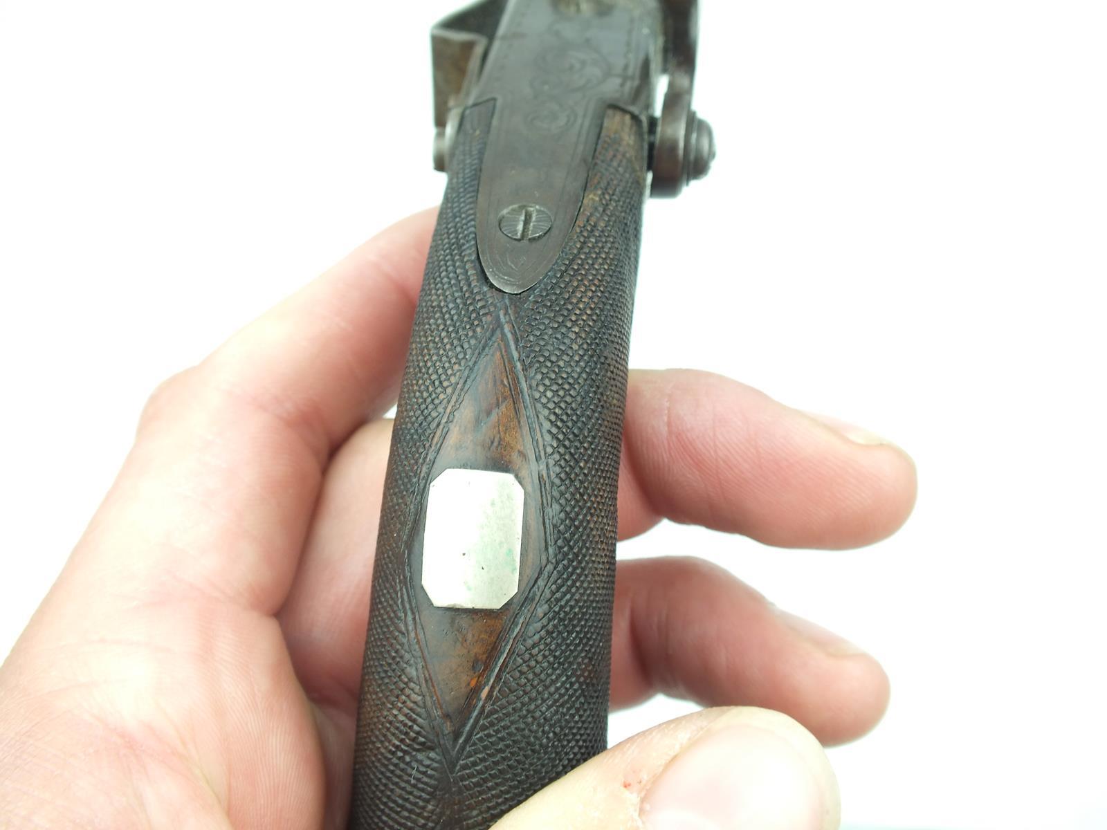 A percussion boxlock belt pistol by Blissett, 5inch sighted octagonal barrel engraved BLISSETT - Image 10 of 15