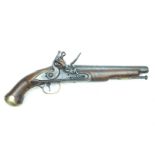 A flintlock Light Dragoon Service pistol, 9inch barrel, border engraved lock stamped with a crown