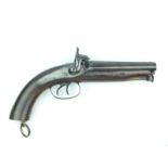 An Irish .577 double barrelled percussion Officer's or howdah pistol by Trulock & Harris, 6inch