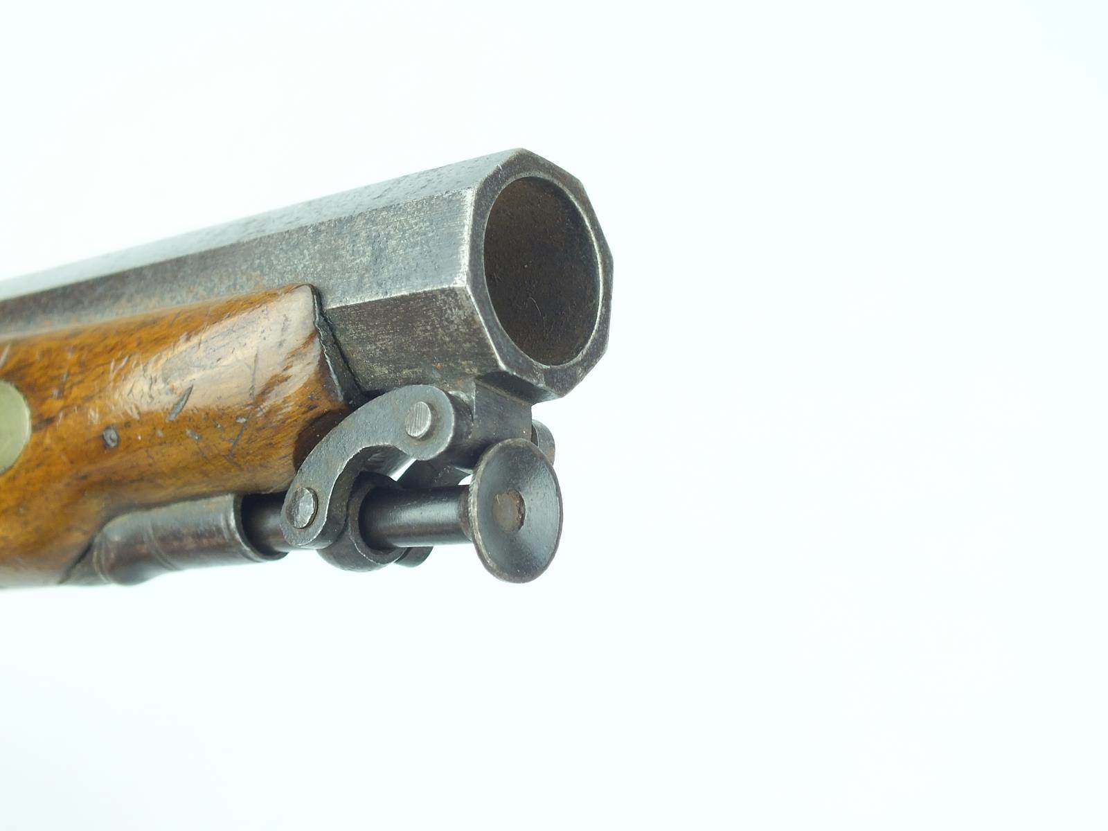 A 16-bore percussion travelling pistol by Hewson, 5.5inch sighted octagonal barrel engraved LONDON - Image 4 of 8