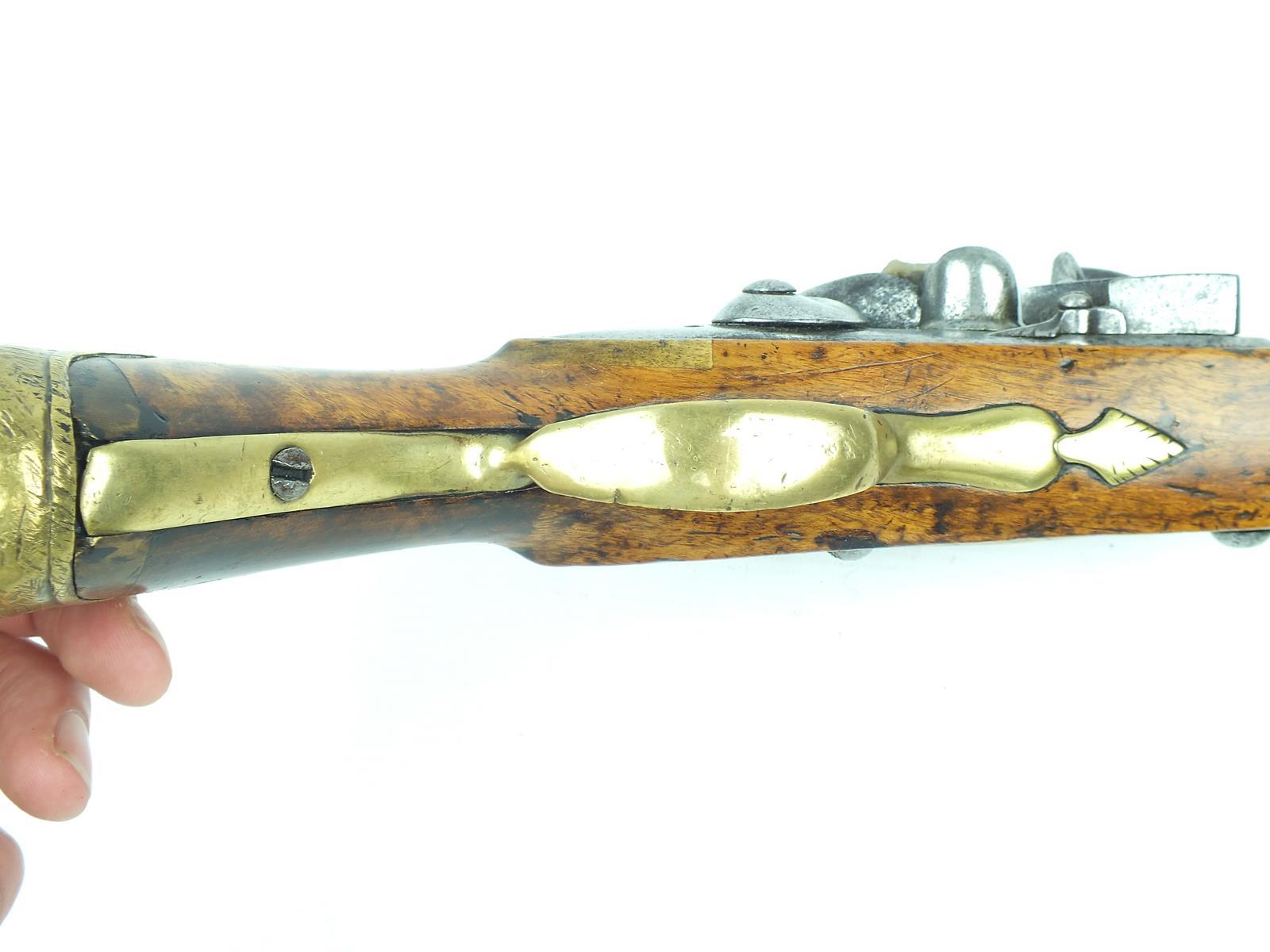 A Swedish Model 1738 flintlock Lifeguard's service pistol, 10inch sighted barrel stamped with a - Image 4 of 11