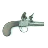 A 54-bore flintlock boxlock pocket pistol by Gill & Sons, 1.75inch turn-off barrel, border