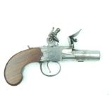 A 50-bore flintlock boxlock pocket pistol by Mather of Newcastle, 1.5inch turn-off barrel, sliding