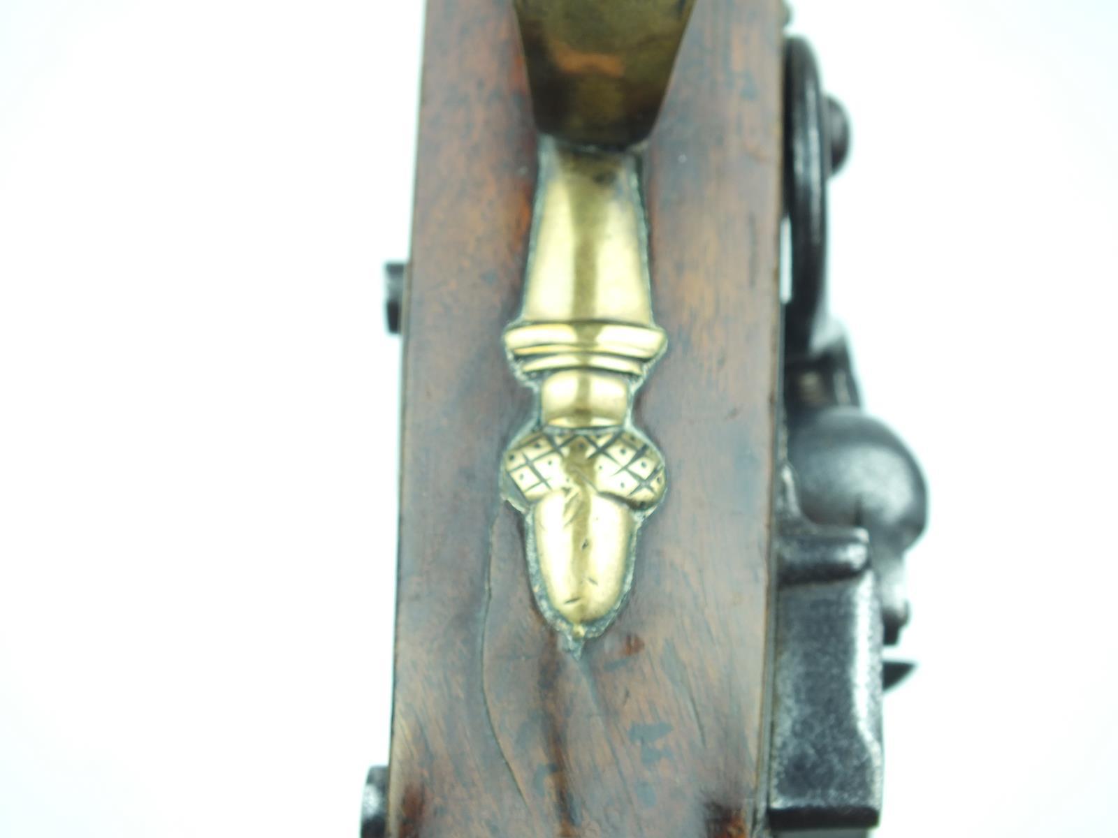 A 22-bore flintlock Livery pistol by Manton, 8inch two-stage slightly swamped barrel, stepped lock - Image 11 of 13