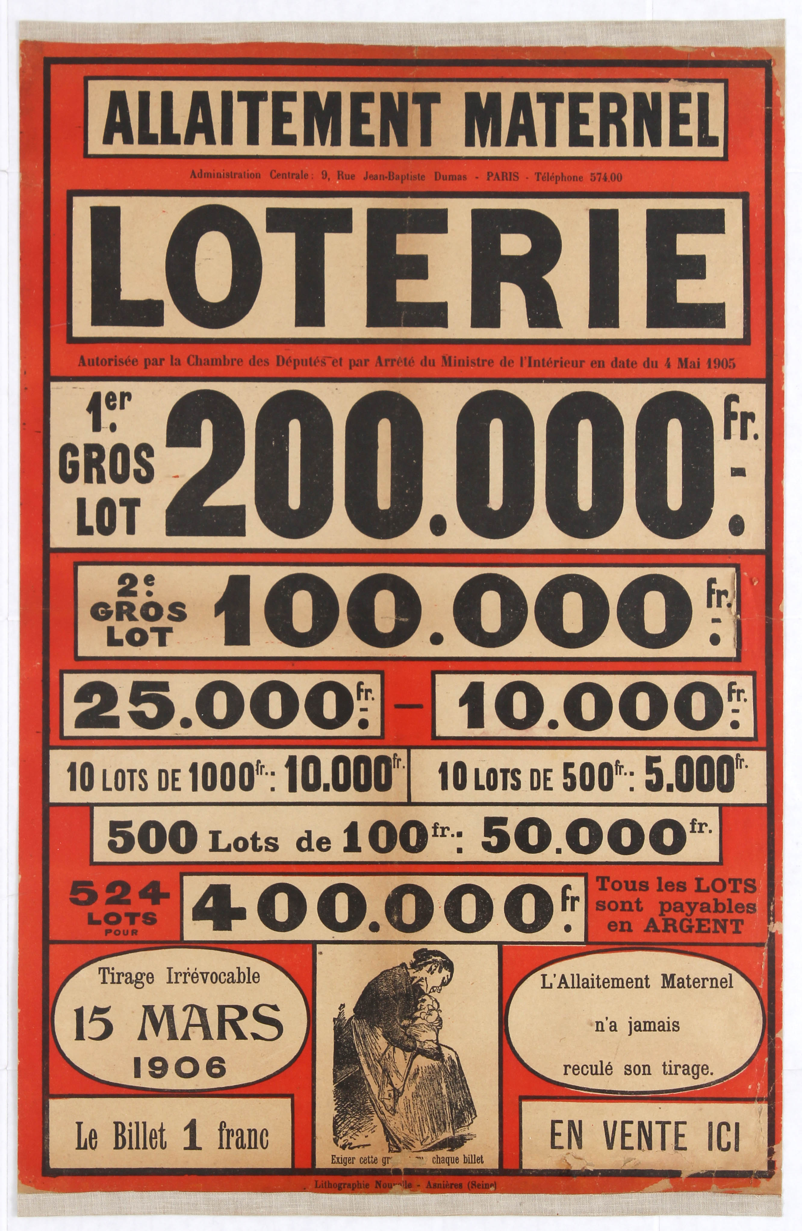 Advertising Poster French Lottery Poster 1906