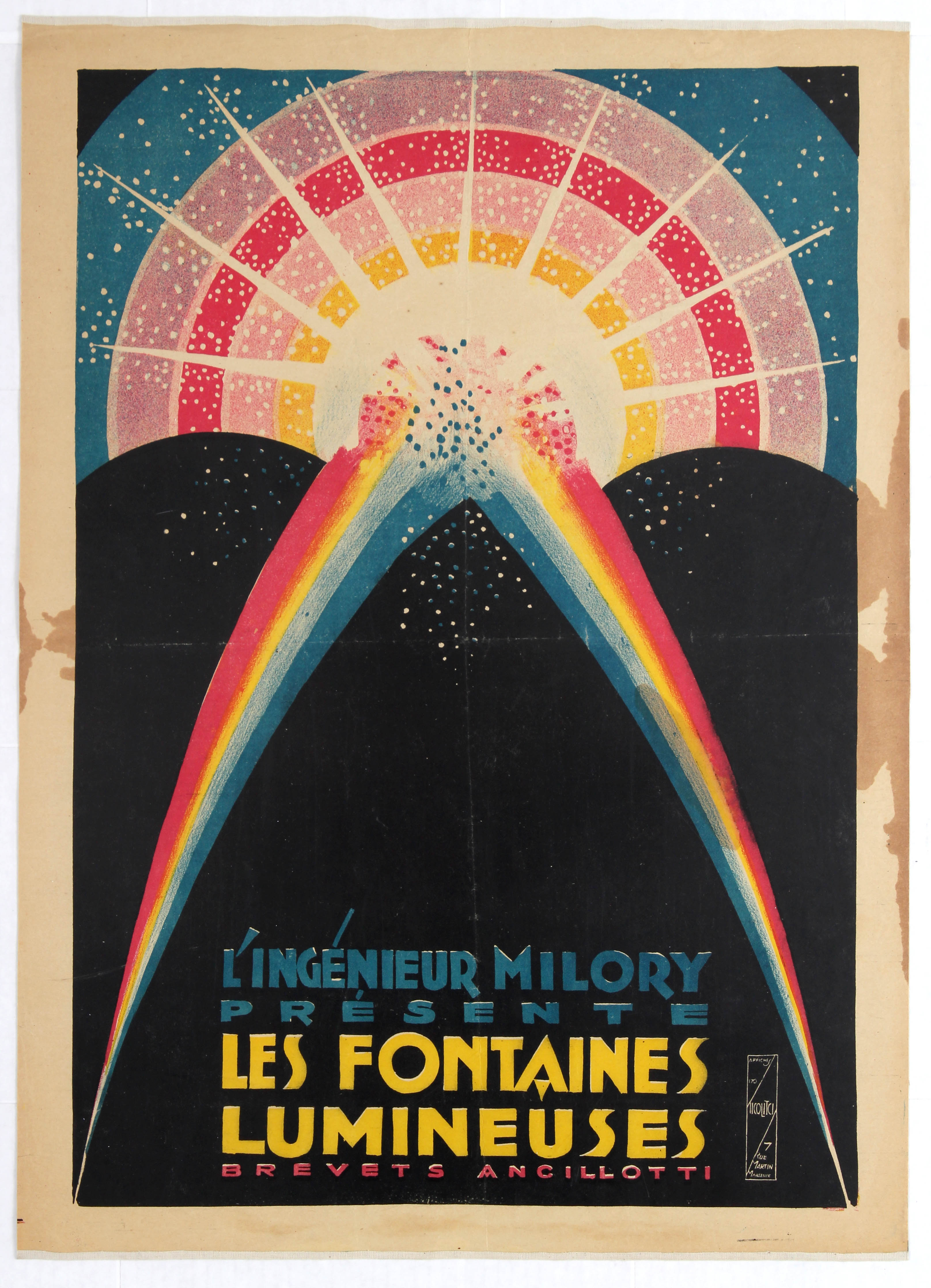 Advertising poster luminous fountains France