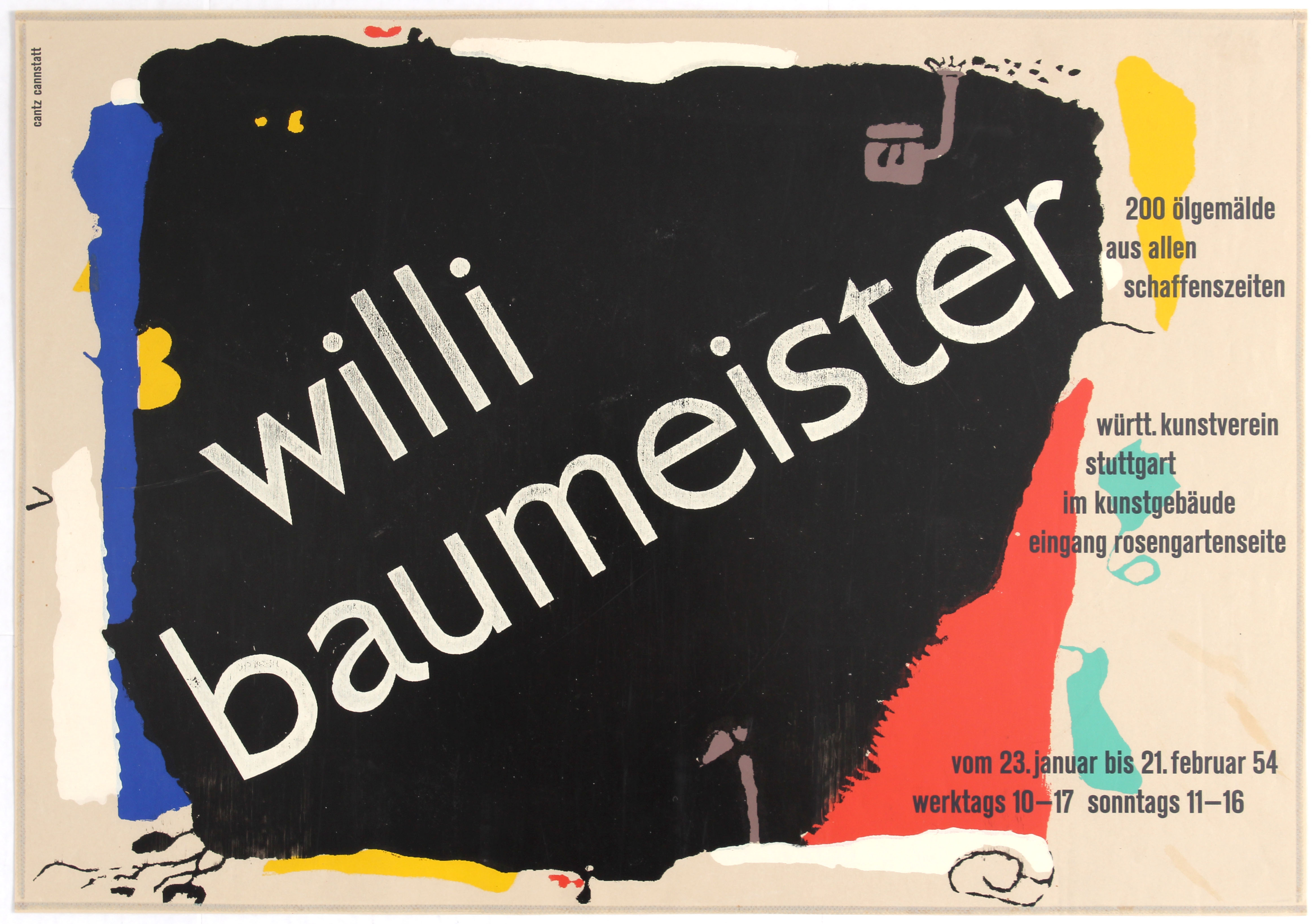 Exhibition Advertising Poster Willi Baumeister Silkscreen