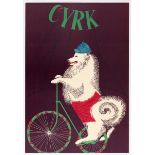 Advertising Poster Circus Cyrk Cycling Dog