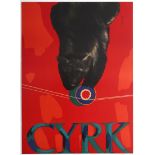 Advertising Polish Circus poster Cyrk, Acrobatic Bear